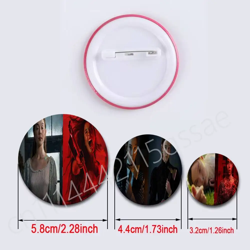 FOR Monster Lizzie Badge 2Pcs Set Round Button Pin Brooch 25/32/44/58/75mm Fans Collection Backpack Decor Gift