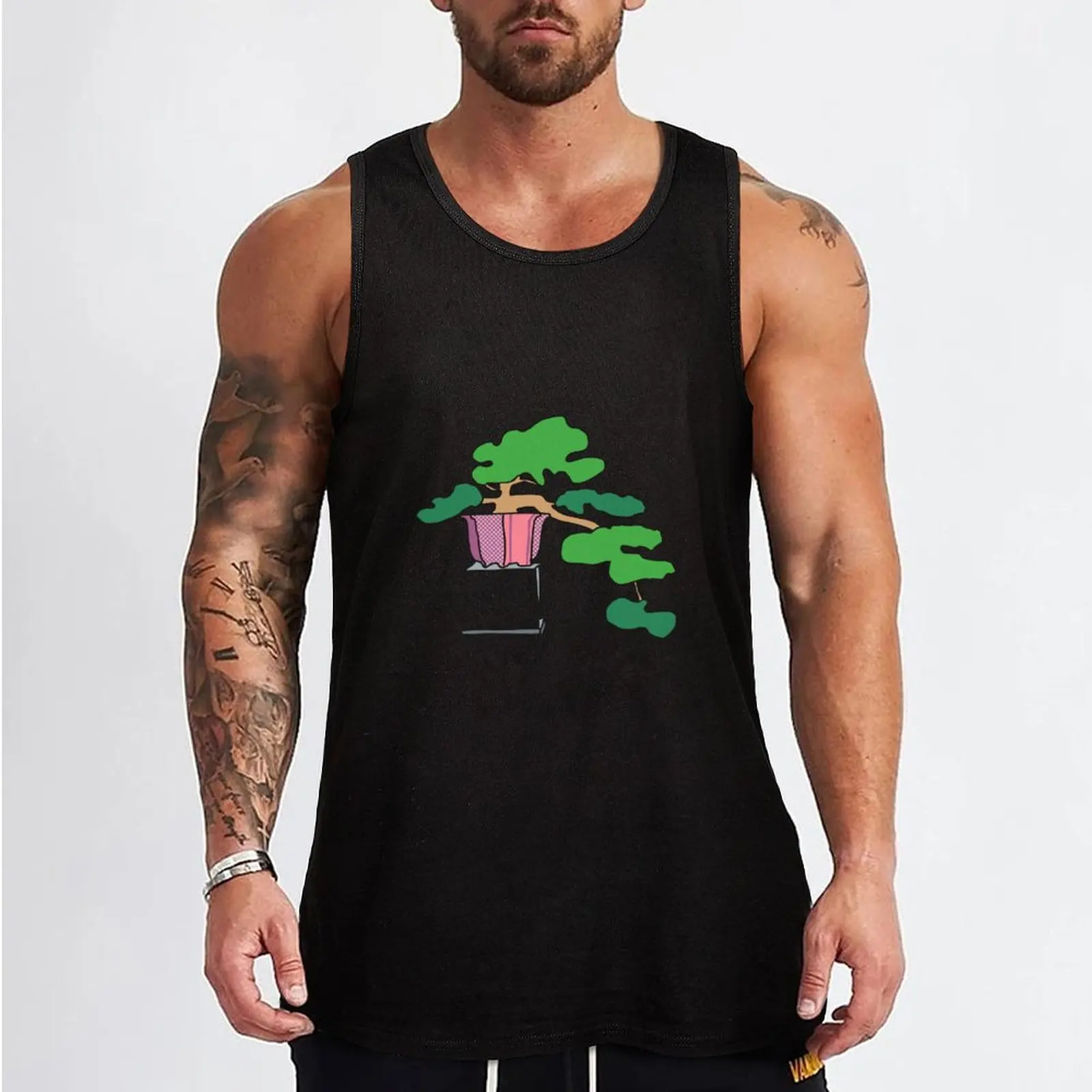 Bonsai in pink pot Tank Top Clothing Men's t-shirts