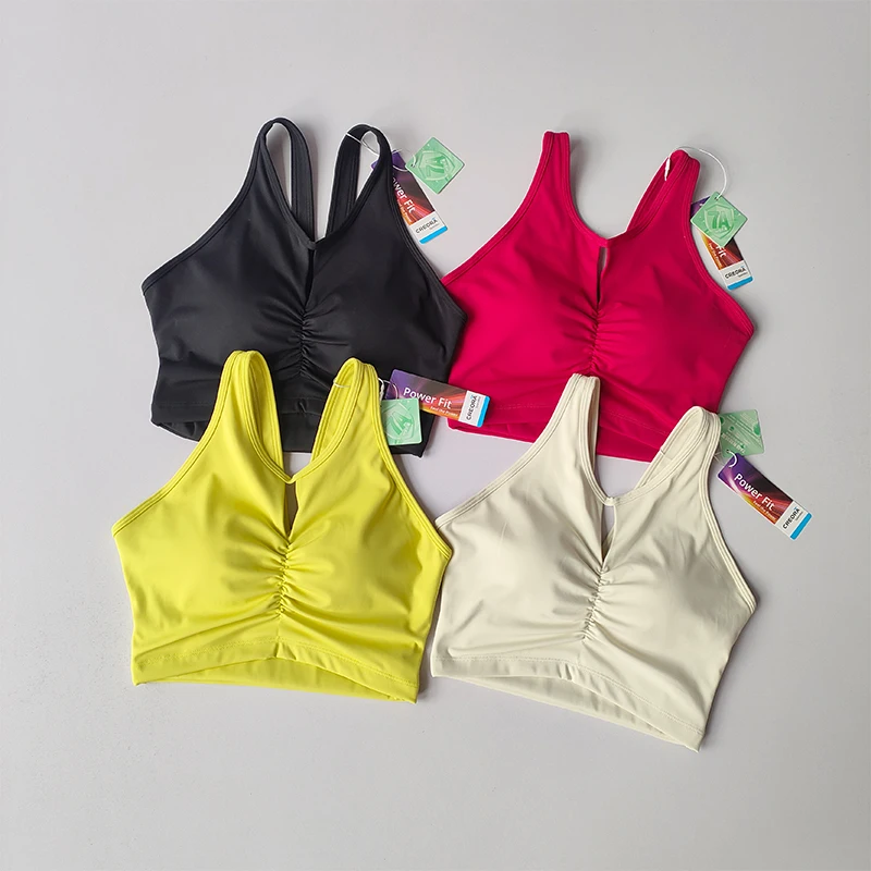 

High-intensity Integrated Sports Underwear Gathering Shock-proof Yoga Bra Breathable Zipped Breasts Running Fitness Suit Vest
