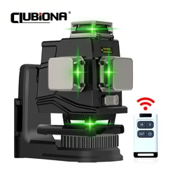 Clubiona 4D 16 Lines laser level professional super powerful green line and lithium-ion battery remote control pulse mode