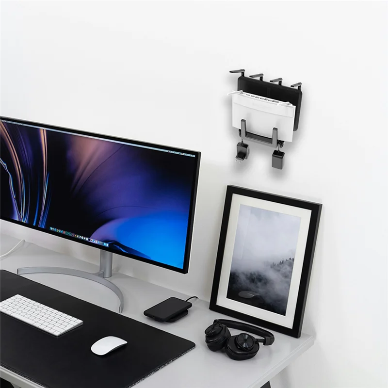 Router Wall Mount Bracket Wifi Storage Box Wall-Mounted Holder Wall Mounted Cable Organizer For Router Top Box