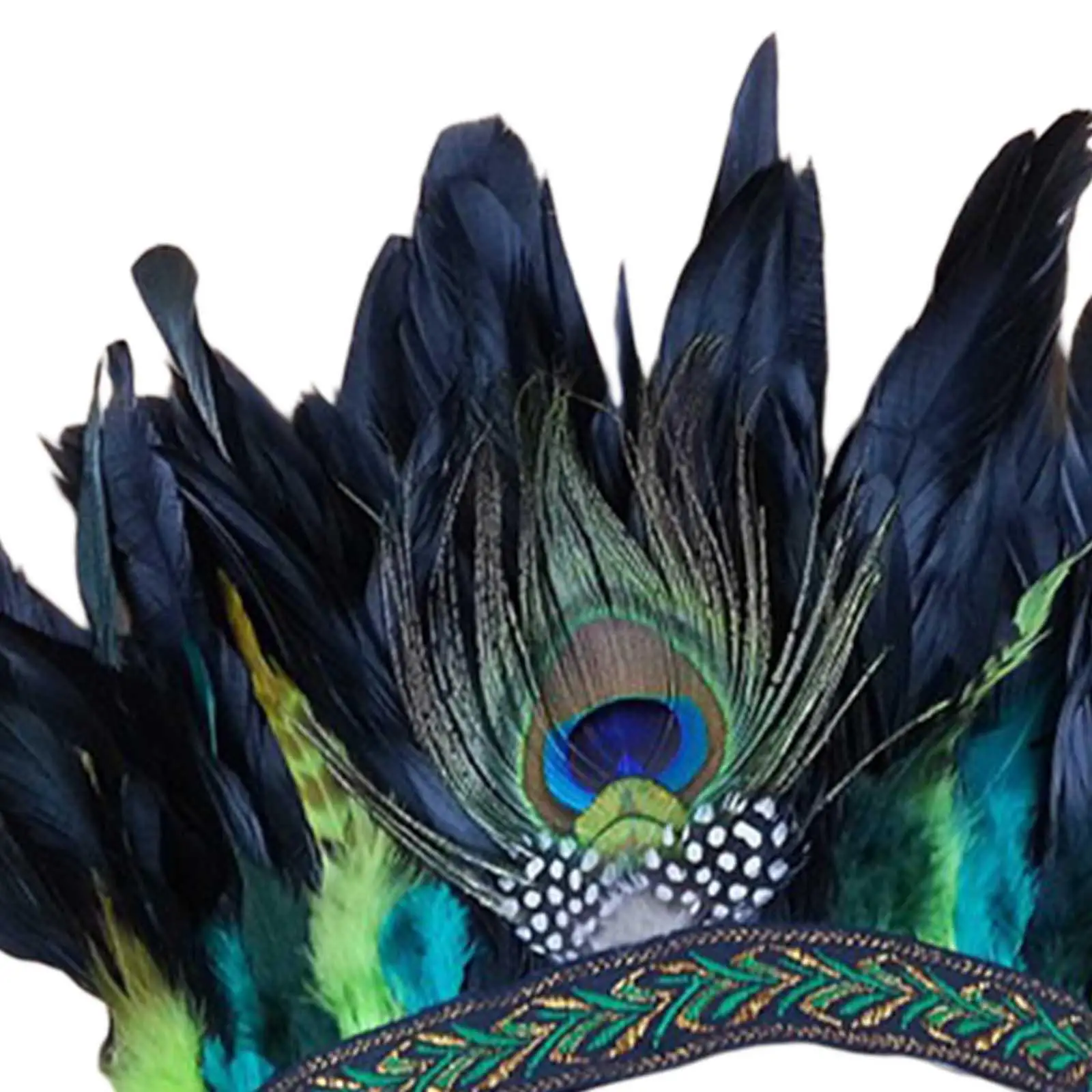 Feather Peacock Costume Accessories Crown Headband for Burlesque Party Women