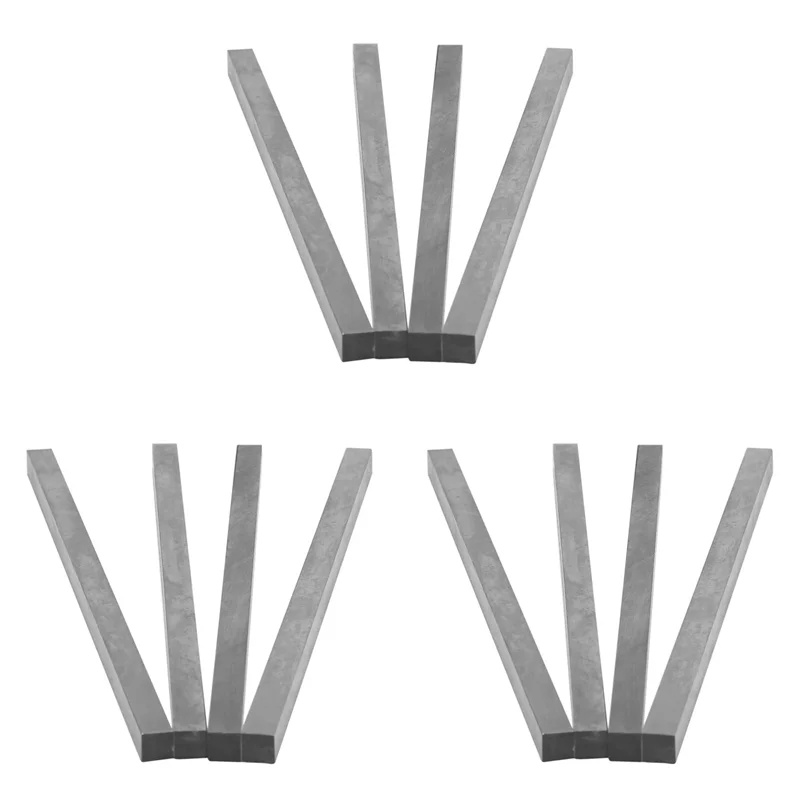 ABMO 12 Pcs CNC Lathe HSS Square Cutting Tool Bits Bar 8Mm X 8Mm X 200Mm Gray
