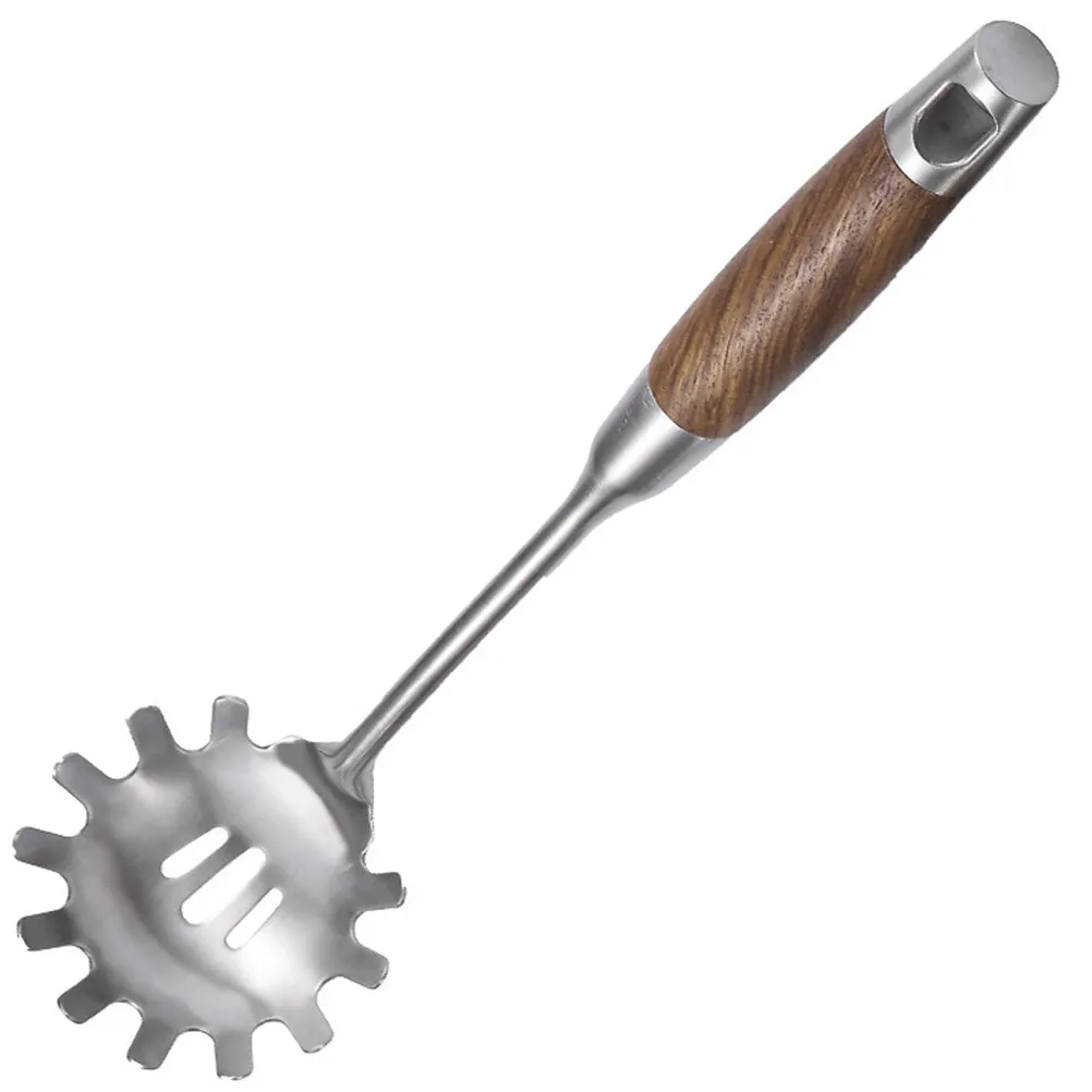 Stainless Steel Pasta Spoon Server Spaghetti Noodle Strainer Long Handle Kitchen Cooking Spoon Smooth Easy Clean