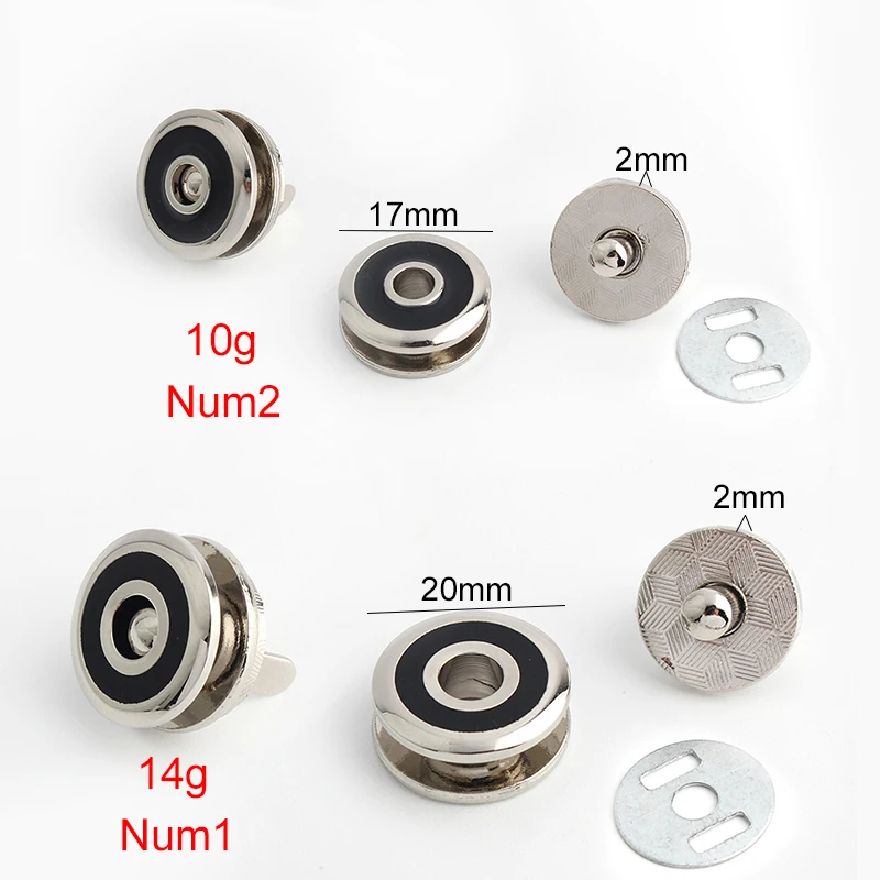 10-30-50pcs 20-17mm 5 Colors New Durable Top Quaility Round Magnetic Button For DIY Fashion Bag Accessories