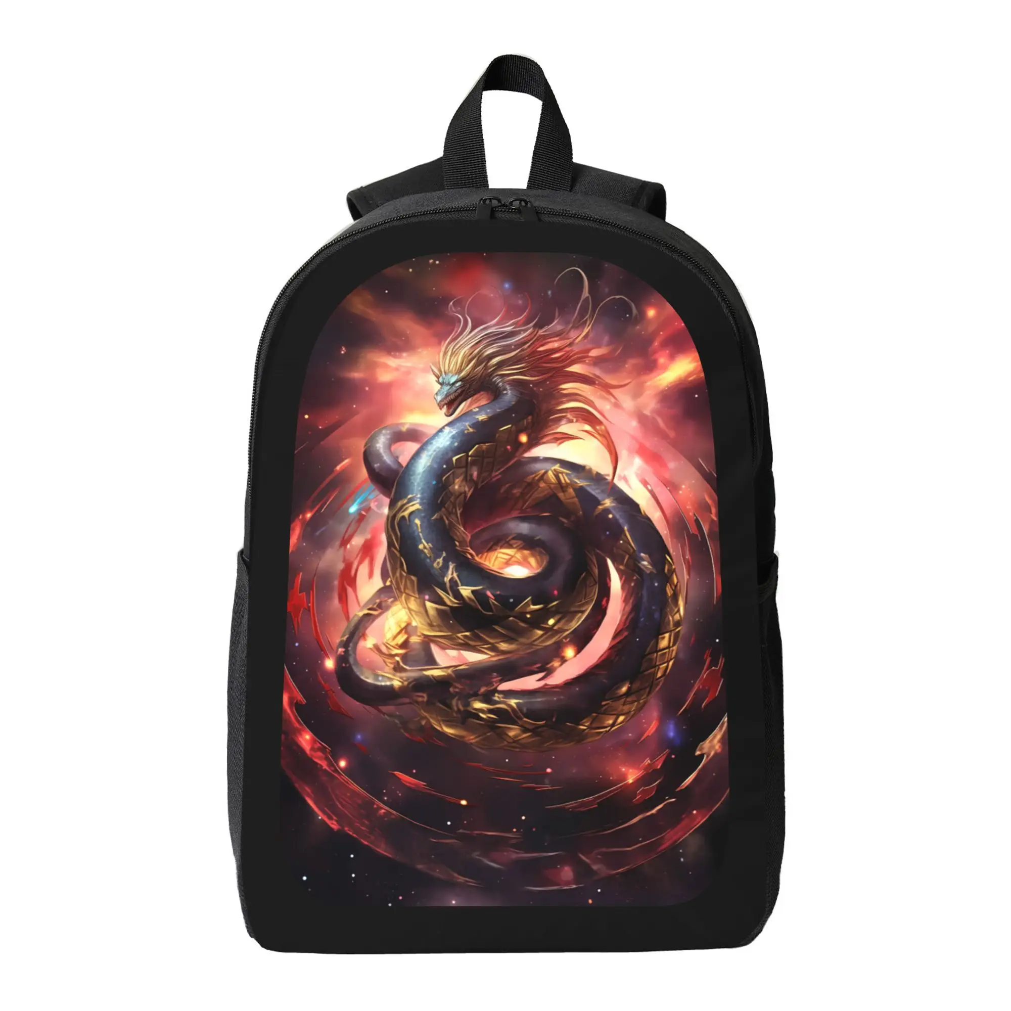 

Dragon Printed Backpack - Large Capacity Adjustable Shoulder Strap School Bag, Lightweight and Durable Unisex Design