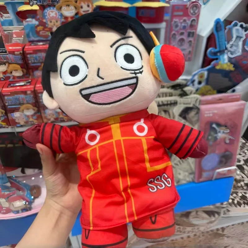 Authentic In Stock Miniso One Piece Classic Series No.12 Sitting Plush Doll One Piece Luffy Decoration Ornament Festival Gift