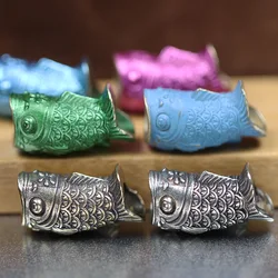 Koinobori Brass Knife Beads Carp Koi Fish EDC Outdoor DIY Paracord Woven Lanyard Pendants Umbrella Rope Bracelets Accessories