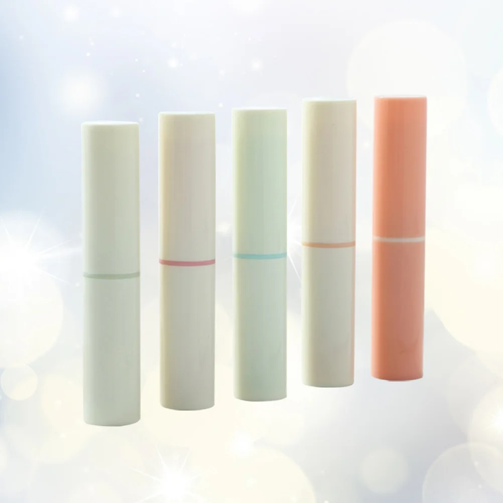 

5Pcs Lip Balm Tubes 4g Plastic Natural Caps Empty Containers for DIY Lipstick Lip Gloss Storage Reusable Lipstick Tube