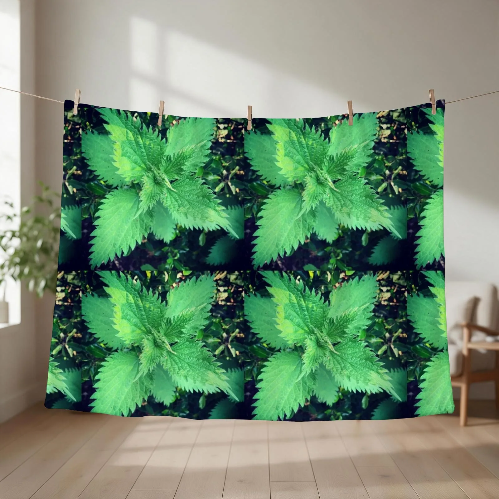 Stinging nettle - Throw Blanket couch cozy soft plush fuzzy picnic outdoor blanket