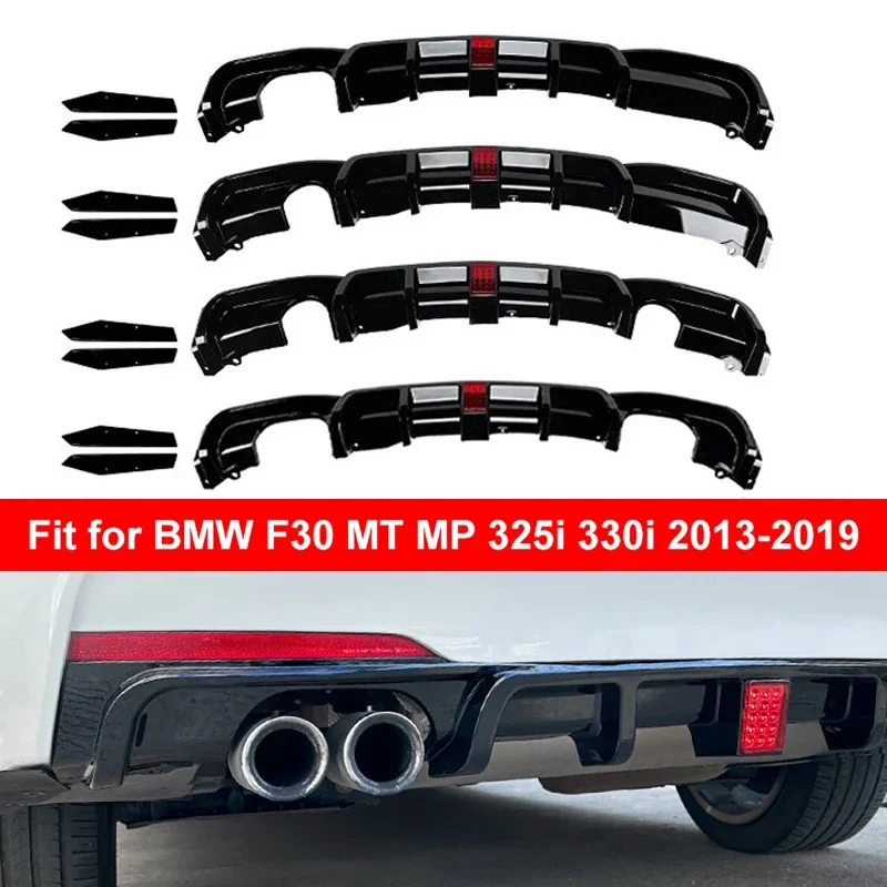 

Car Rear Bumper Spoiler Diffuser Lip with Light for BMW F30 MT MP 325i 330i 2013-2019