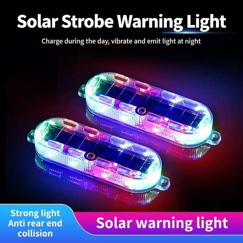 Solar Flashing Warning Light LED Warning Safety Flashing By Strobe Light Adjustable Auto Parking Lamp Rear Warning Light