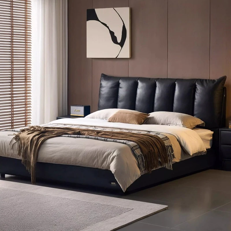 

Домашняя 150x200 180x200 см Современная роскошная воловья кожа Двуспальная кровать 2 человека Основы кроватей и каркасы кроватей Кровать-кровати Каркас кровати Мебель для спальни