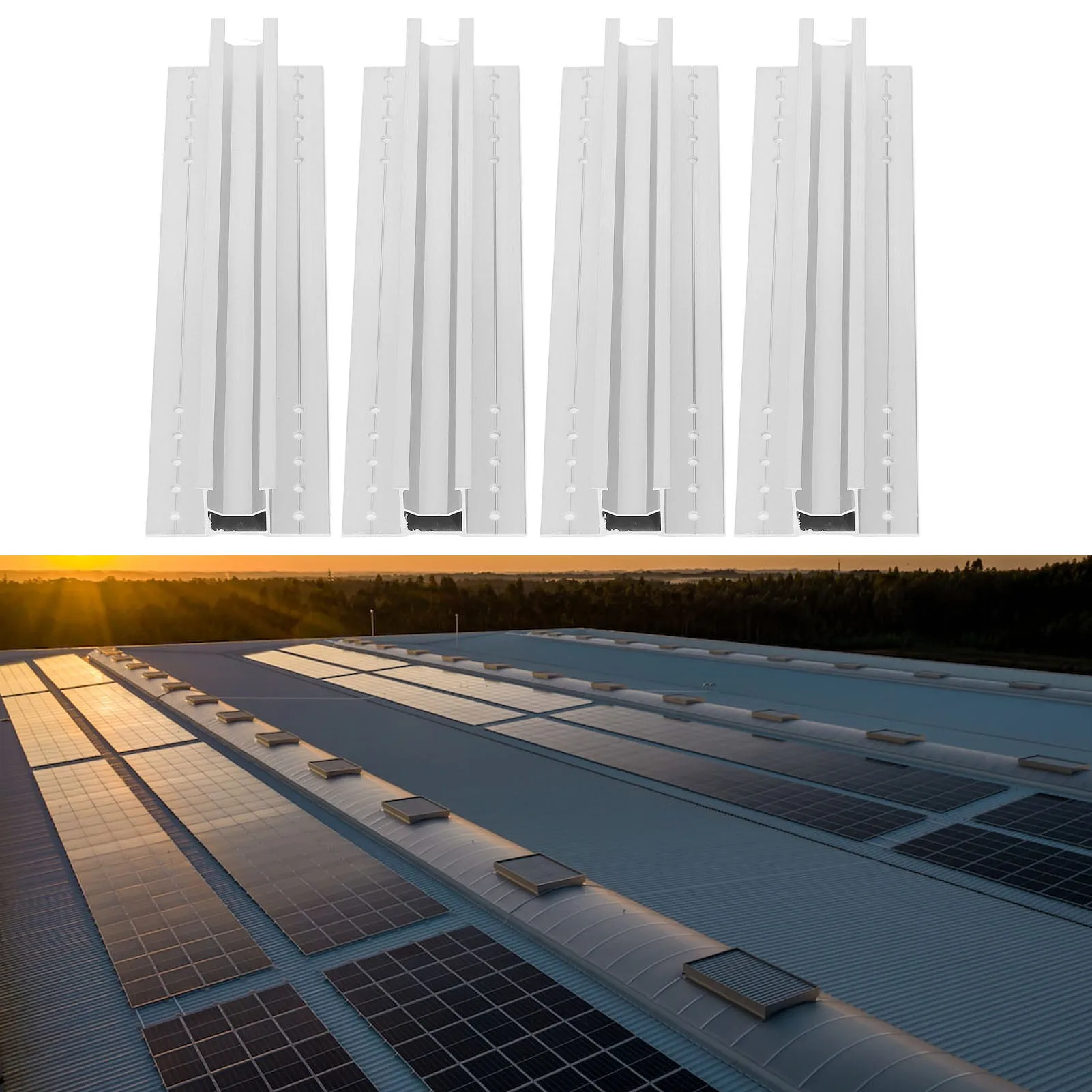 Juego de 4 soportes para paneles solares de aleación de aluminio, soporte de techo resistente a la corrosión de 300mm para paneles solares
