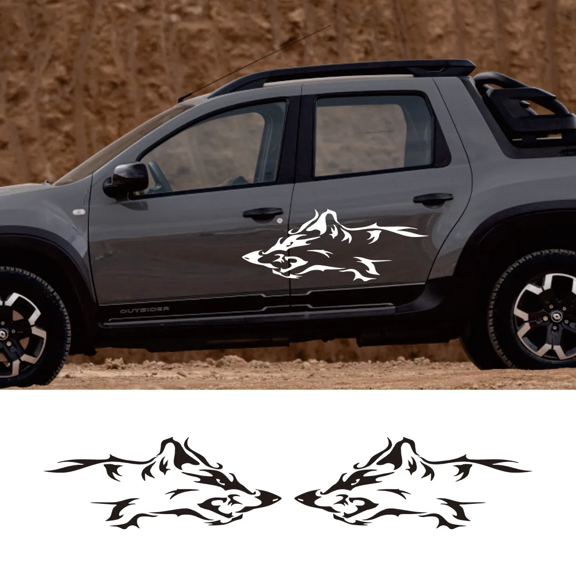 

Wolf Graphics Car Stickers Pickup Body Side DIY Styling Decor Cover Motorcycle Vinyl Decoration Decal Auto Tuning Accessories