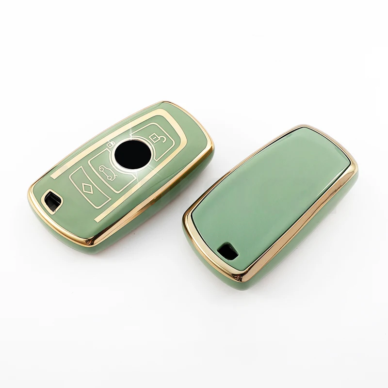 Gold Edge TPU Car Key Holder Case Cover For BMW 1 3 5 Series F20 F30 G20 F31 F34 F10 G30 F11 X3 F25 X4 I3 M3 M4 Accessories