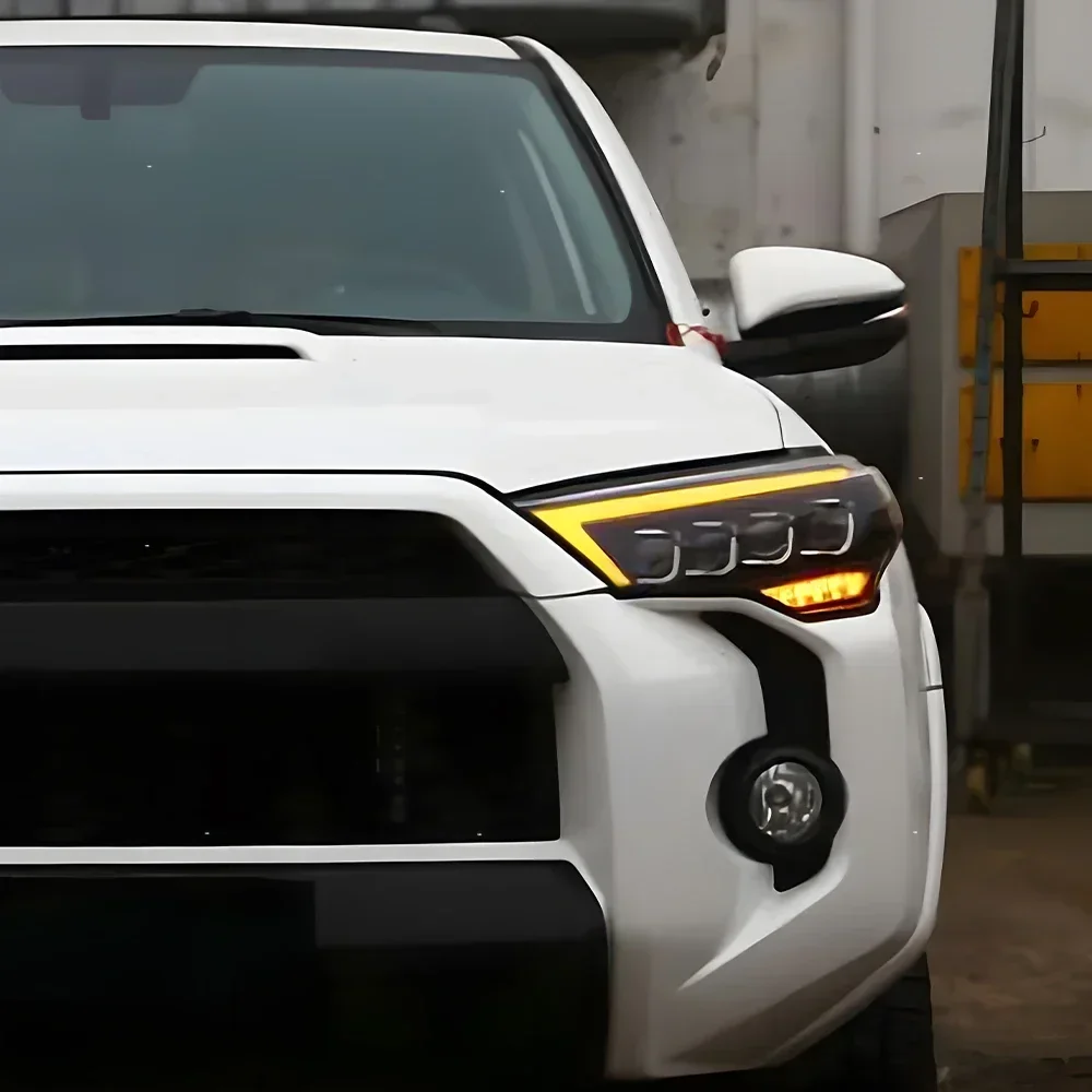 

Для Toyota 4Runner 2014-2021 автомобильные передние фонари, обновление четырех линз проектора, аксессуары Plug and Play, светодиодные автомобильные фары в сборе