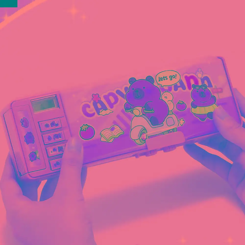 

Multifunctional Capybara Pencil Case Large Capacity With Calculator Password Lock Stationery Box Plastic Pencil Sharpener