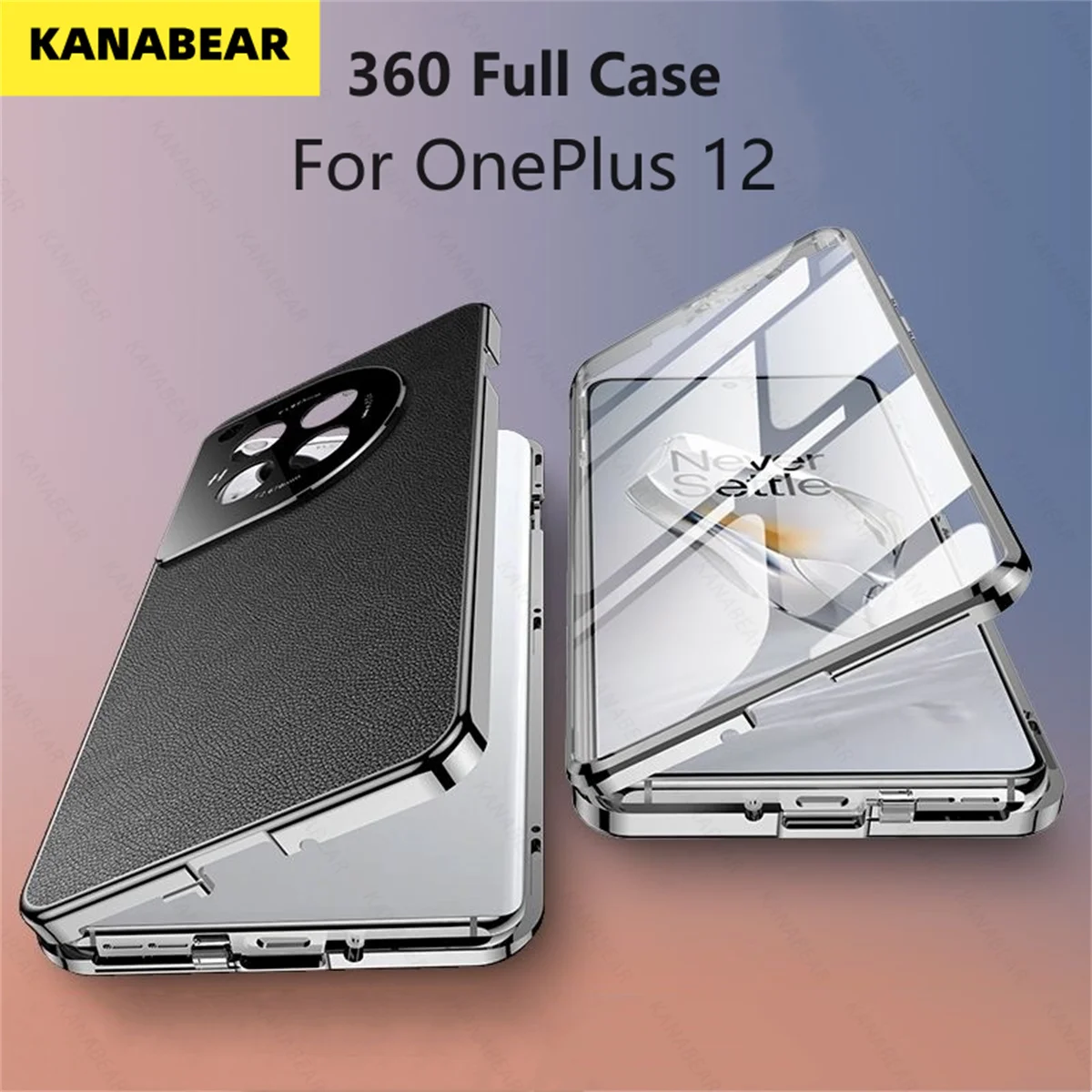

360 Full Case For OnePlus 12 Case Tempered Glass Leather Cover For One Plus 12 5G OnePlus12 Shell Double Sided Protection Bumper