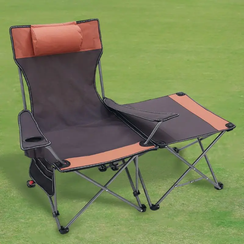 Adjustable Folding Recliner Chair Portable Outdoor Lounger for Lunch Break Camping Beach Fishing