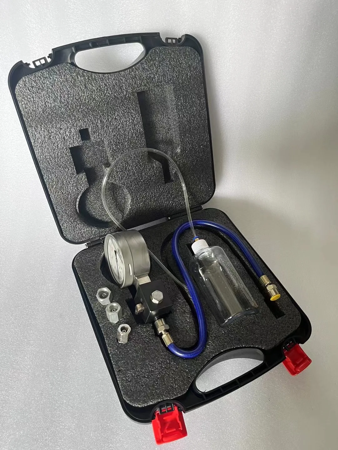 400Mpa Diesel Pump Plunger Pressure Gauge with 1800bar Pressure Relief Valve Fuel Pump Piston Repair Test Tool Kit