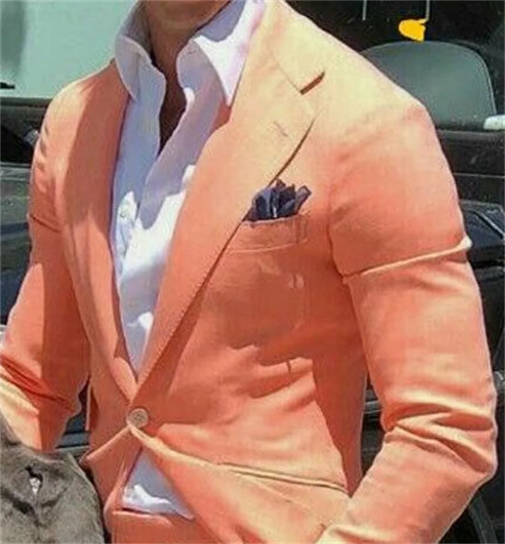 Trajes de moda para hombres para boda (Blazer + pantalón), esmoquin de boda Formal con solapa de pico de un botón, fiesta de novio, graduación, hecho a medida