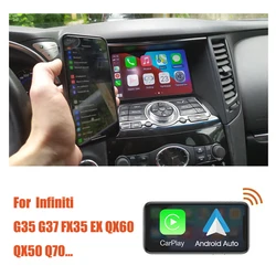 Upgrade Wireless CarPlay Android Auto Box Car Navigtaion Reverse Front Camera Interface for Infiniti G35 G37 Coupe Q50 Q60 Q70