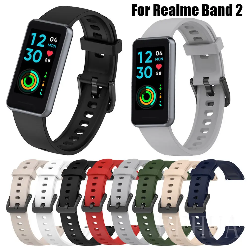 BEHUA Silicone WatchBand For Realme band 2 Smart Bracelet Official Watch Strap Replacement WristStrap For Realme band2 Wristband