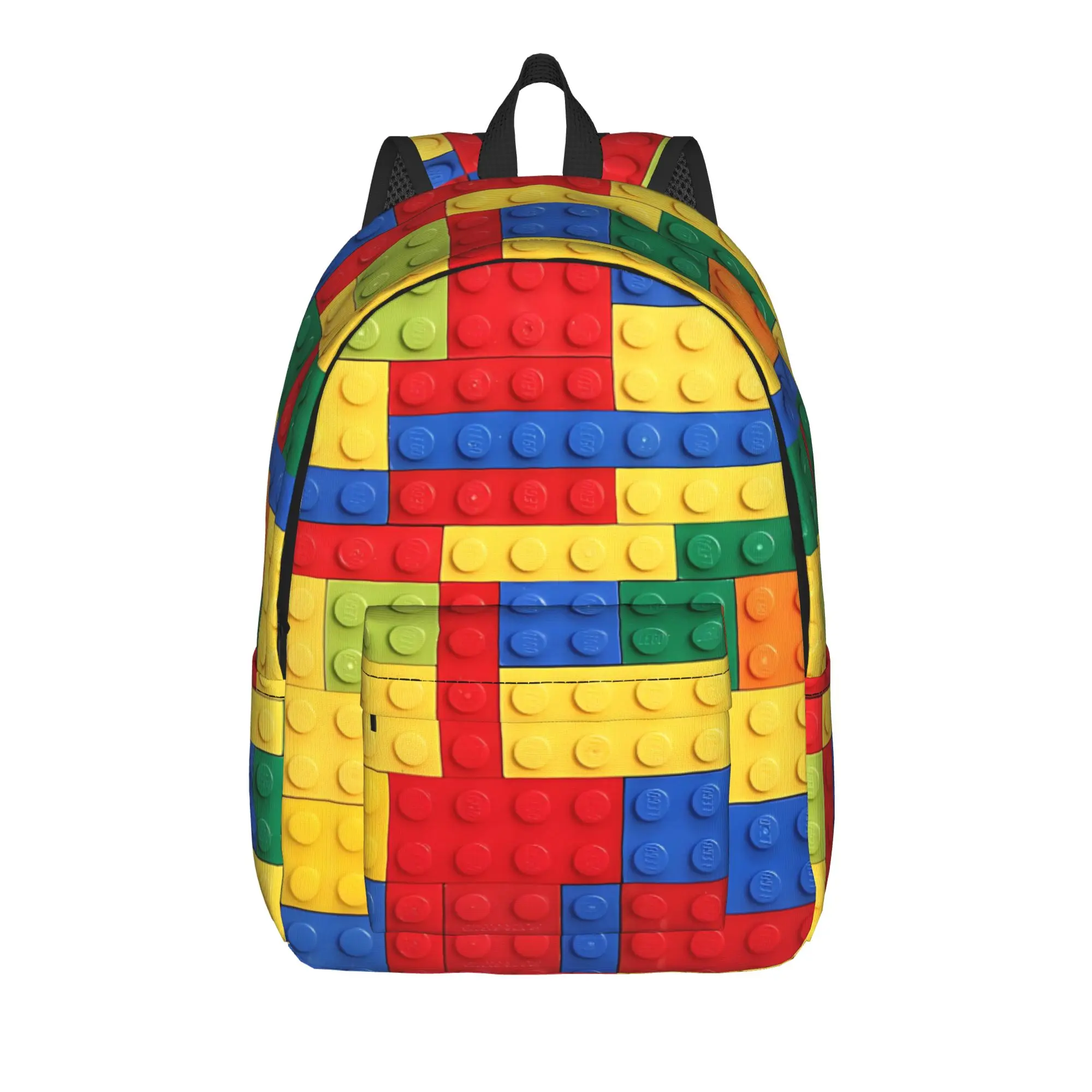 Building Blocks Colorful Bricks Design  Classical Backpack Gift Student Business  Daypack  Laptop Computer Canvas Bags