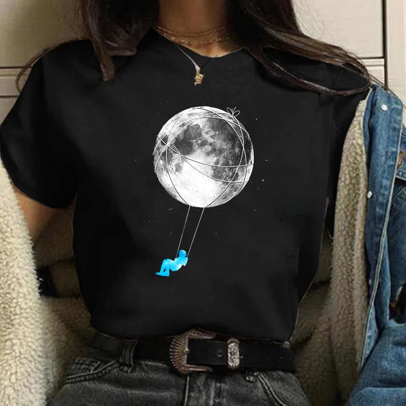 Bunte Buchstaben-Grafik, kurzärmelige Sport-T-Shirts, lockerer Rundhalsausschnitt, aktive Komfort-Tops, Damen-Sportbekleidung, weibliche Kleidung – Detail 6