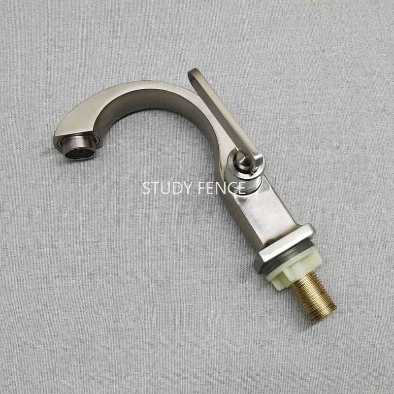 1pc Stainless Steel Single Cooling Faucet, Kitchen Basin Faucet, Balcony Single Hole Faucet, Household Hardware Accessories