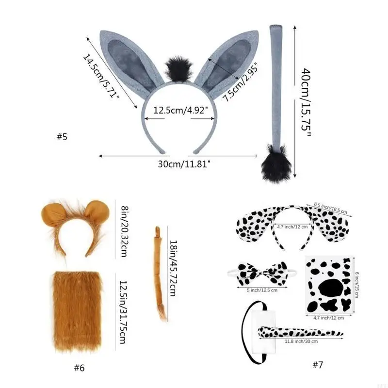 B95F 3 4 déguisement d'animaux pour enfants, accessoires Cosplay vache, Costumes d'halloween