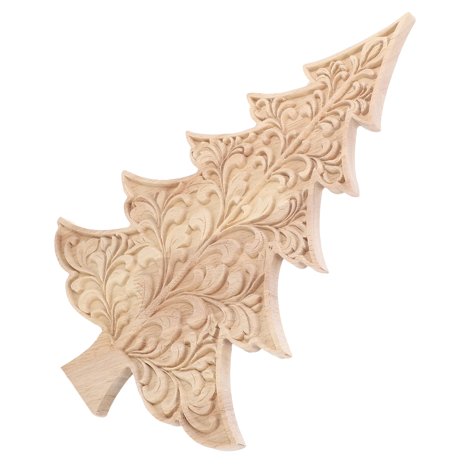 

Wooden Christmas Tree Carved 3D Rustic Farmhouse Xmas Unfinished Cutouts DIY Holiday Mantel Table Centerpiece Decor