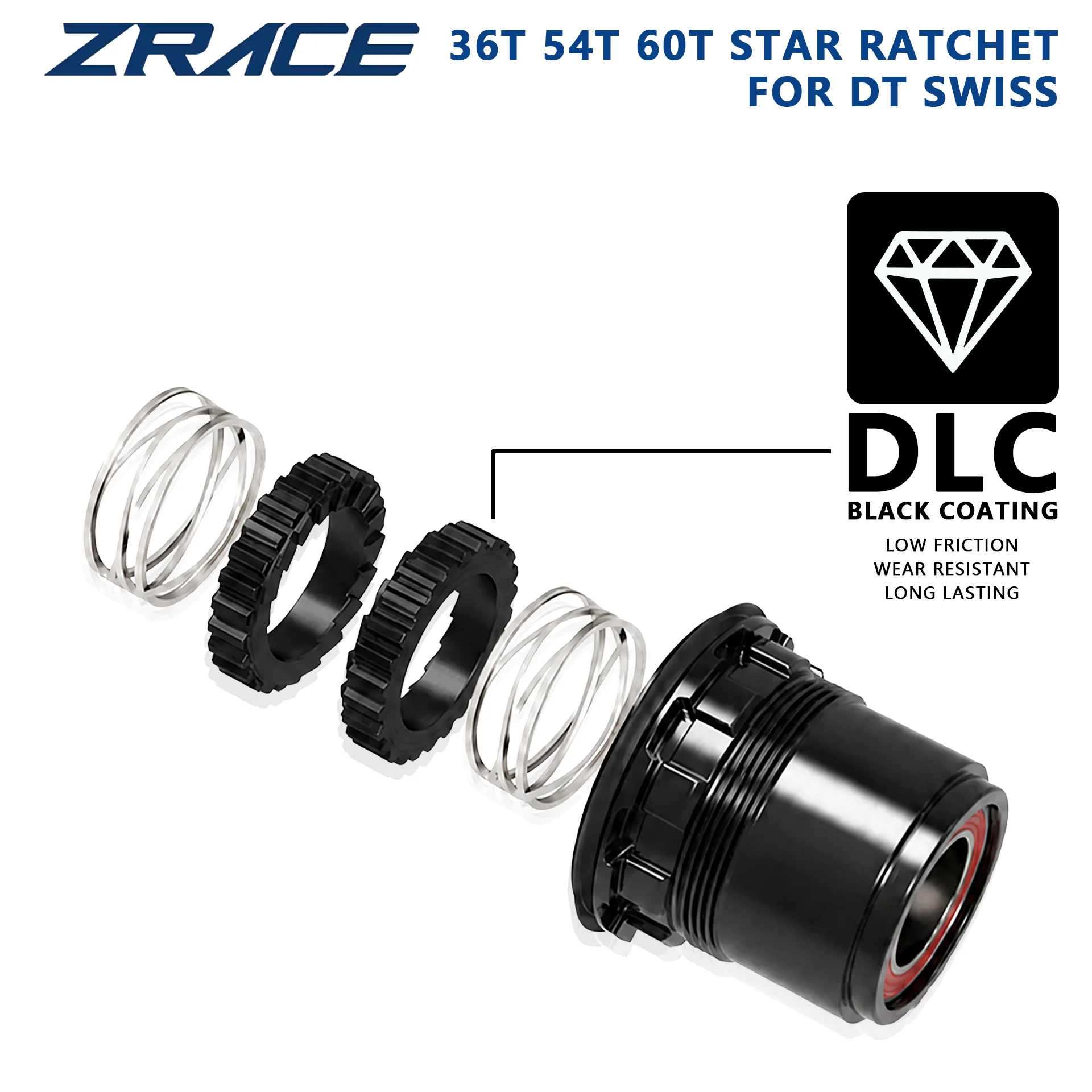 ZRACE Star Ratchet DLC Coated 36T 54T 60T Upgrade Service Kit for DT Swiss 180 240 350 Rear Hub High Engagement Replacement Part