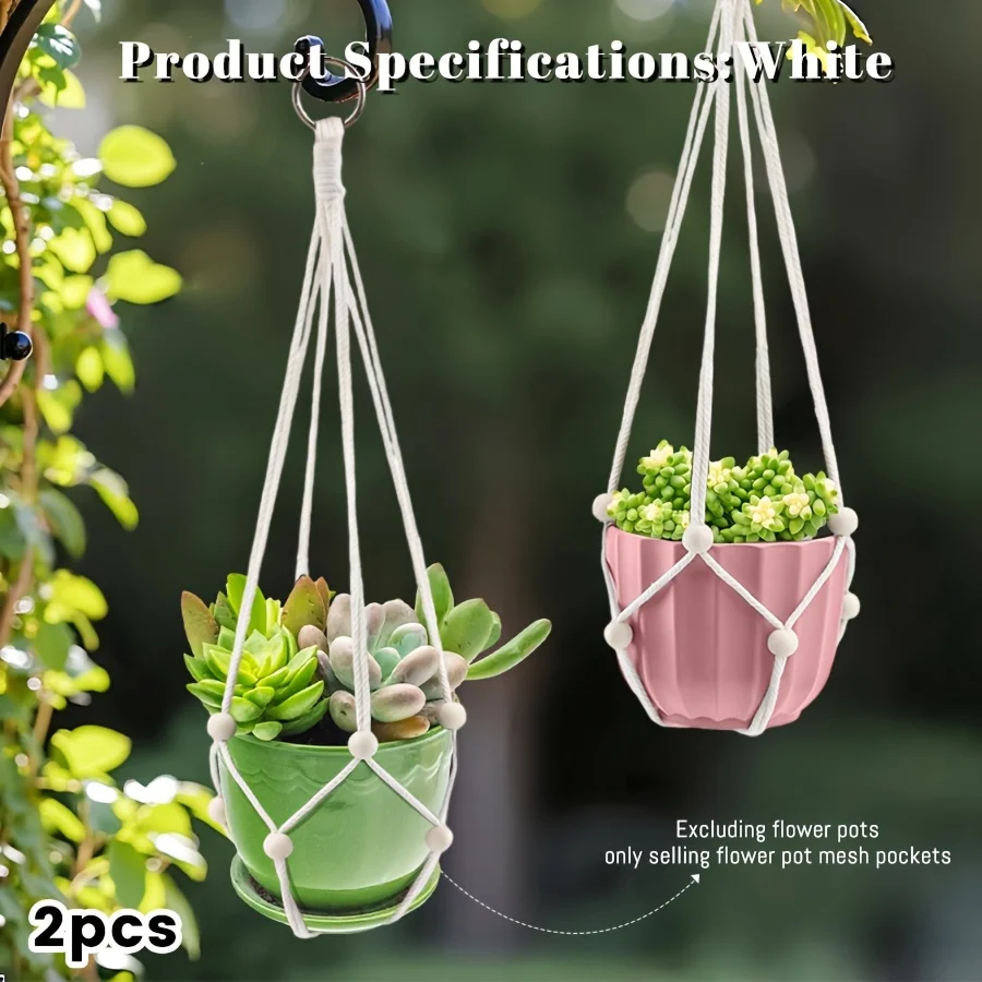 

Plant Hangers Hand-woven rope hanging baskets plant pot holders Suspended flower baskets ideal for pot decoration Home garden