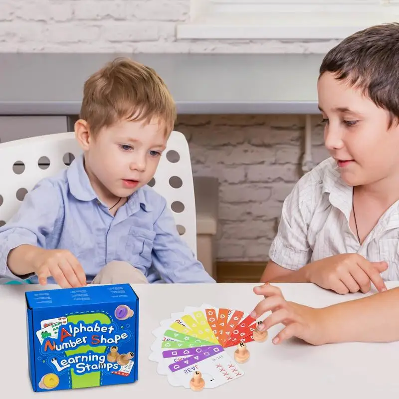 Kids Letter Stampers Wood Mathematics Learning Number Stampers Portable Math Games Educational Toy For Kid Boy Girls Children