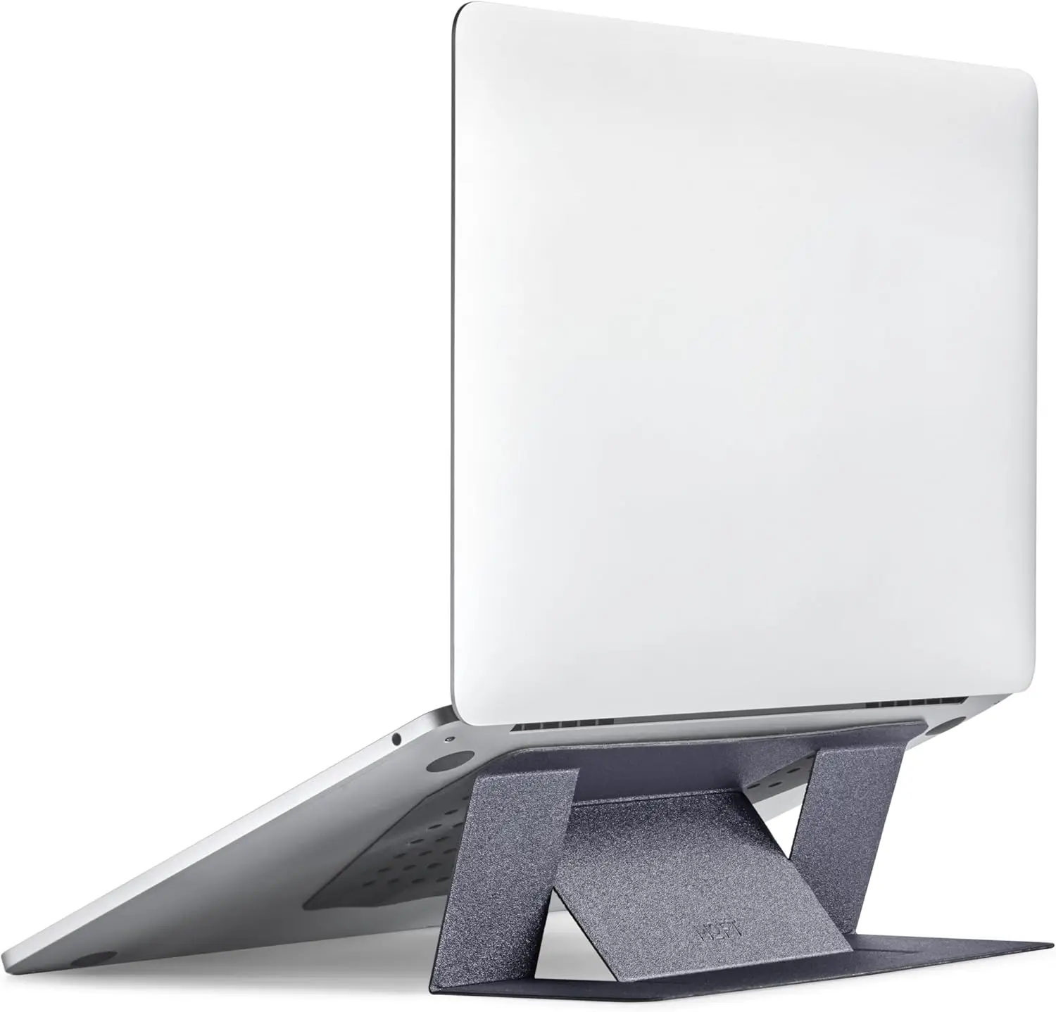 

Adhesive Laptop Stand with 2 Adjustable Angles, Foldable Portable Riser Compatible with 11-16 Inch Computers, Space Gray