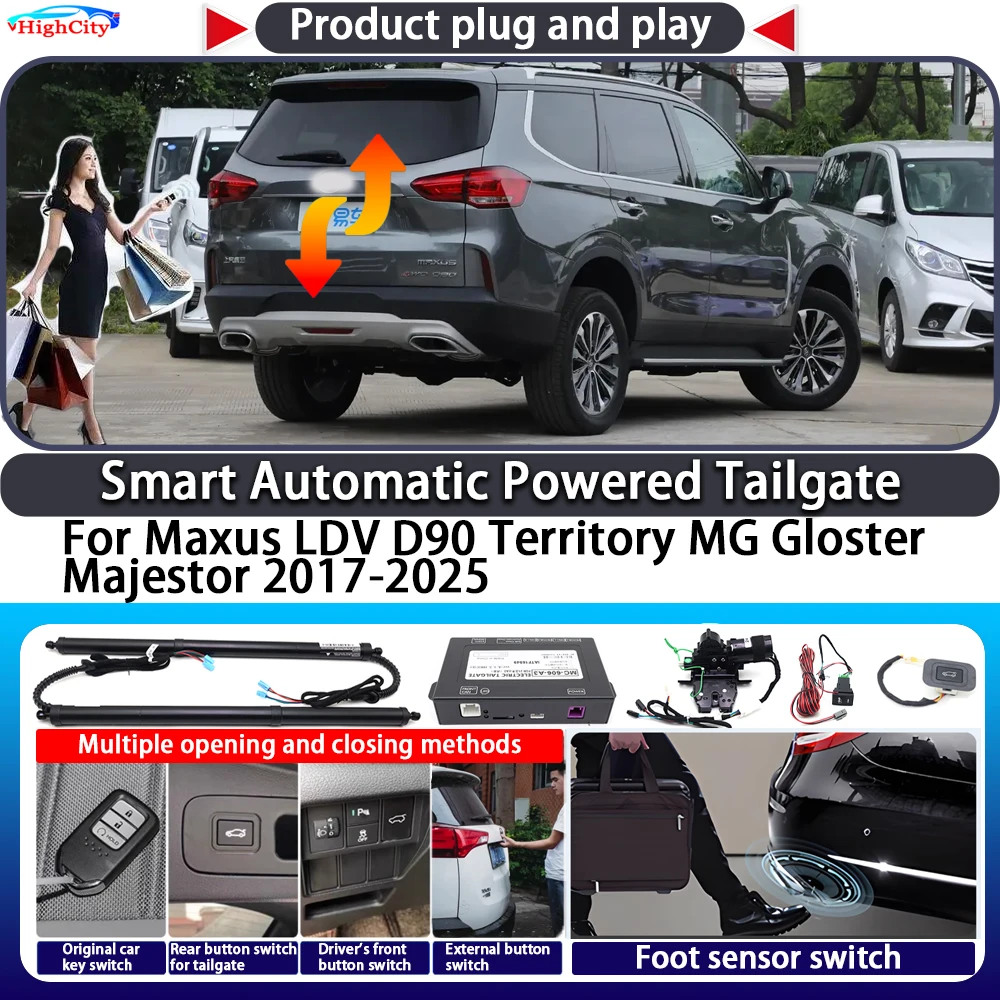 For Maxus LDV D90 Territory MG Gloster Majestor 2017-2025 Smart Automatic Powered Tailgate Key Close Kit Electric Power Tailgate