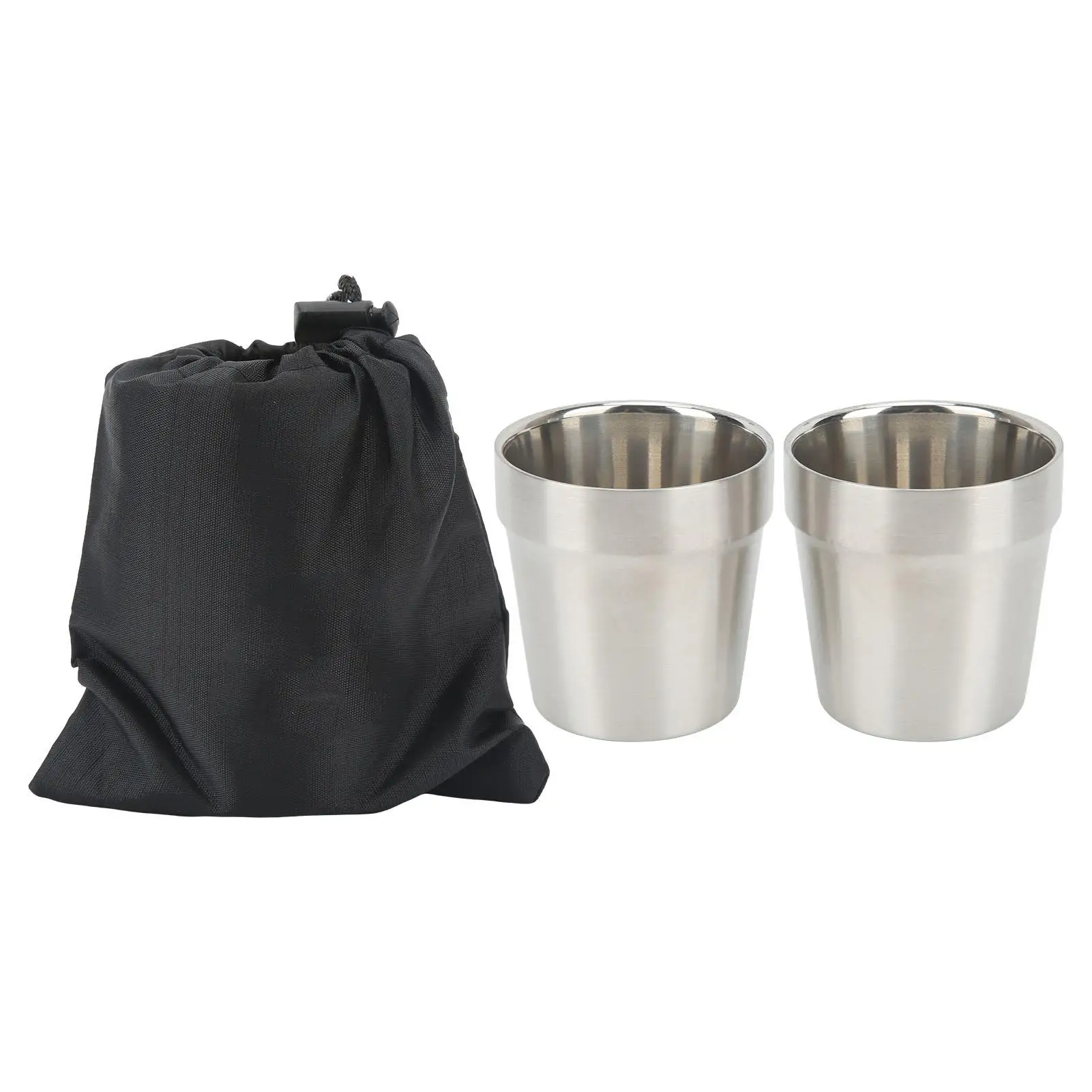 2Pcs Stainless Steel Insulated Camping Cups - 180ML Portable for outdoor Drinkware for Hiking & Travel