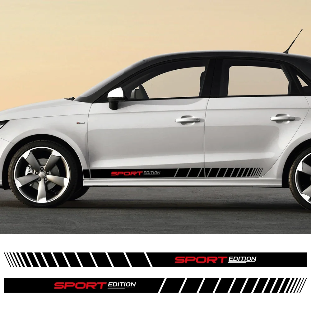 

Car Door Sticker Side Skirt Graphics Trims Decal Exterior Accessories For Audi A1 8X GB GBA Sportback E-Tron Ego Sport Edition
