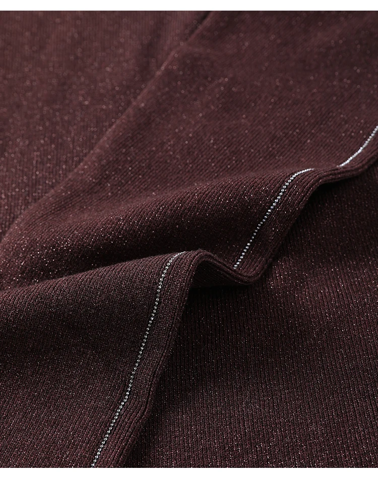 BY3521215 Premium Wollstrickpullover für Damen, eleganter Rollkragenpullover, einfarbig brauner Pullover, schickes, schmales Basic-Top für Bürodamen – Detail 29