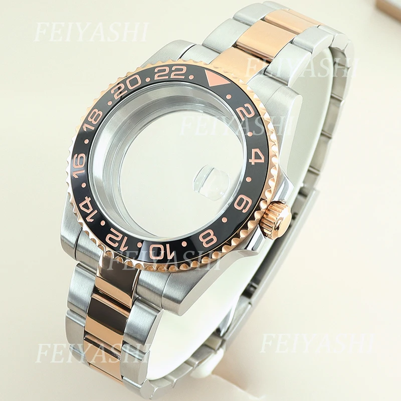 Silvery And Rose Gold 40mm Ms. Watch Case Bracelet Parts For Seiko NH35 NH36 NH38 NH34 Miyota 8215 ETA 2824 Movement 28.5mm Dial