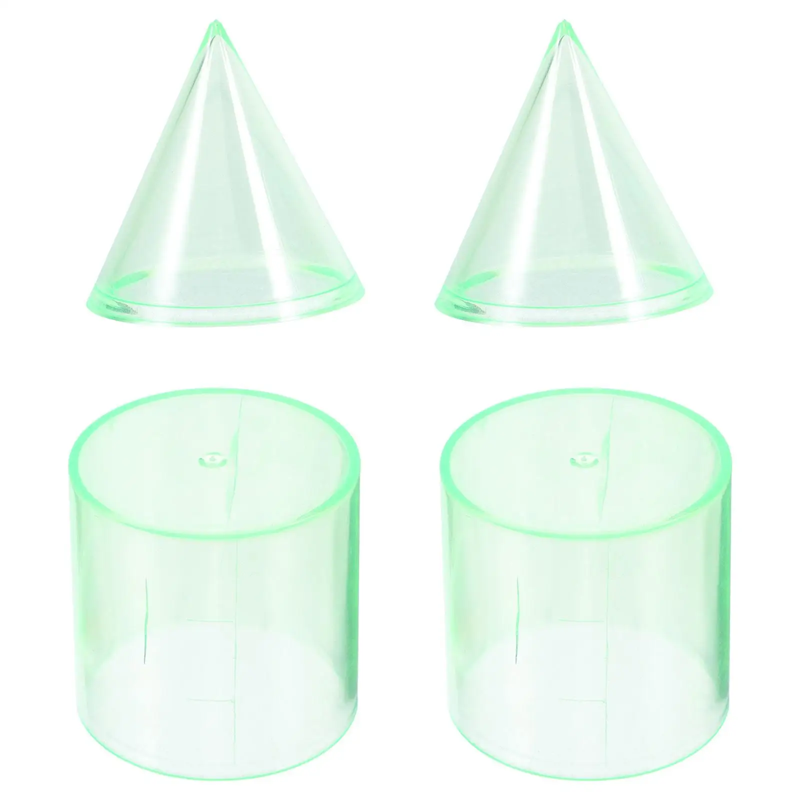 2 セット幾何学モデル数学教材体積比シリンダーコーン学習用品学校教材数学ツール