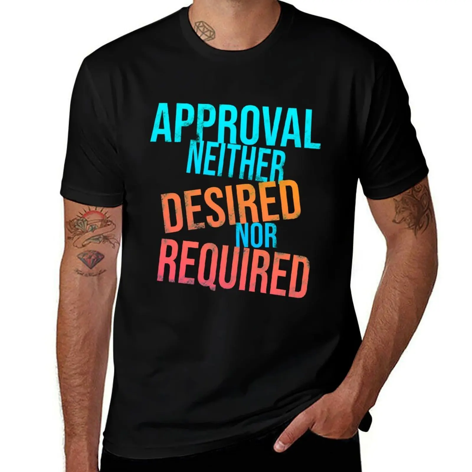 Approval Neither Desired Nor Required T-Shirt Urban Casual Loose Fit Tee T-Shirt
