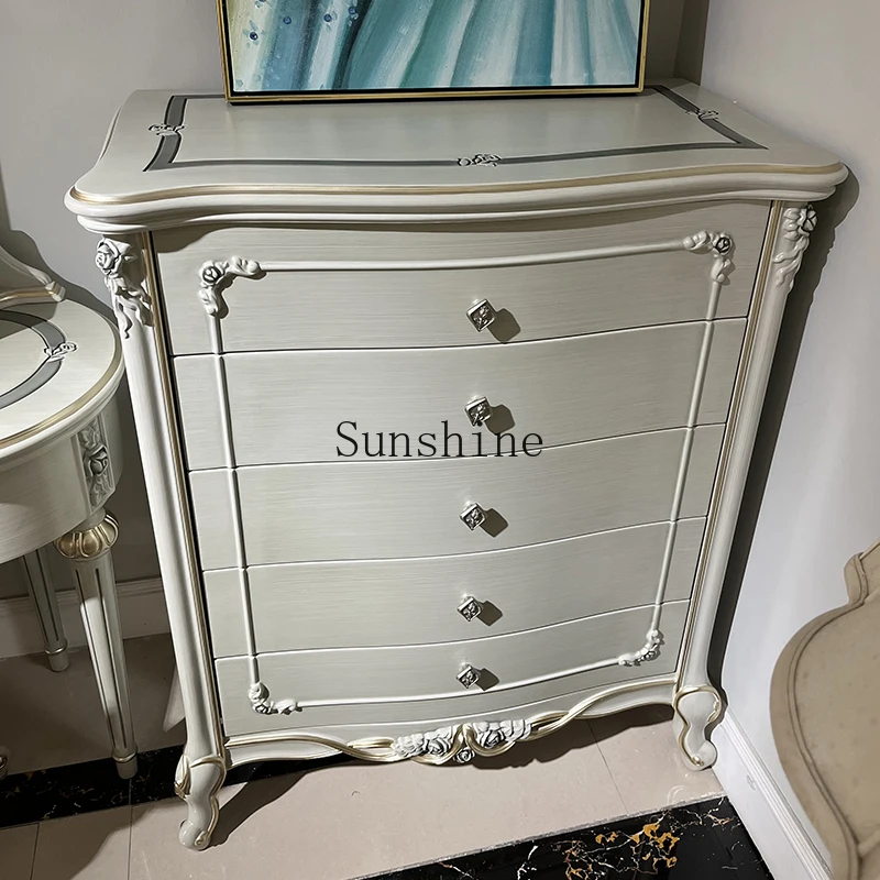 

European solid wood five or six chest villa bedroom furniture storage simple storage furniture