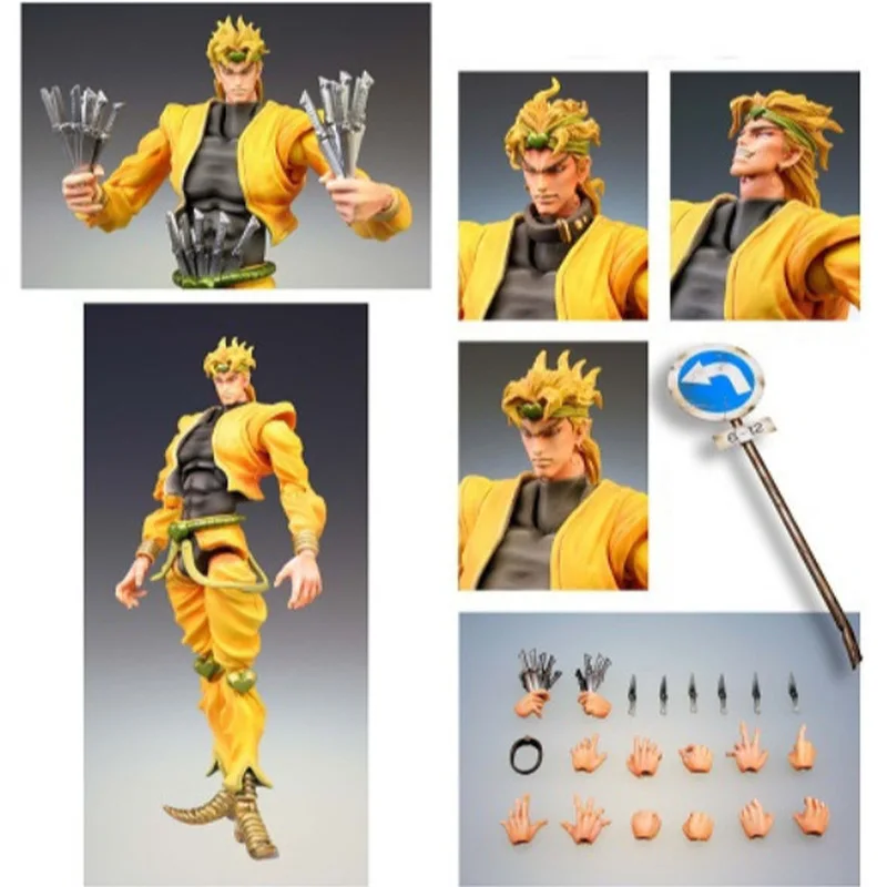 Novo 17cm jojo's bizarre adventure stardust crusaders kujo jotaro dio brando anime figuras de ação modelo coleção brinquedos