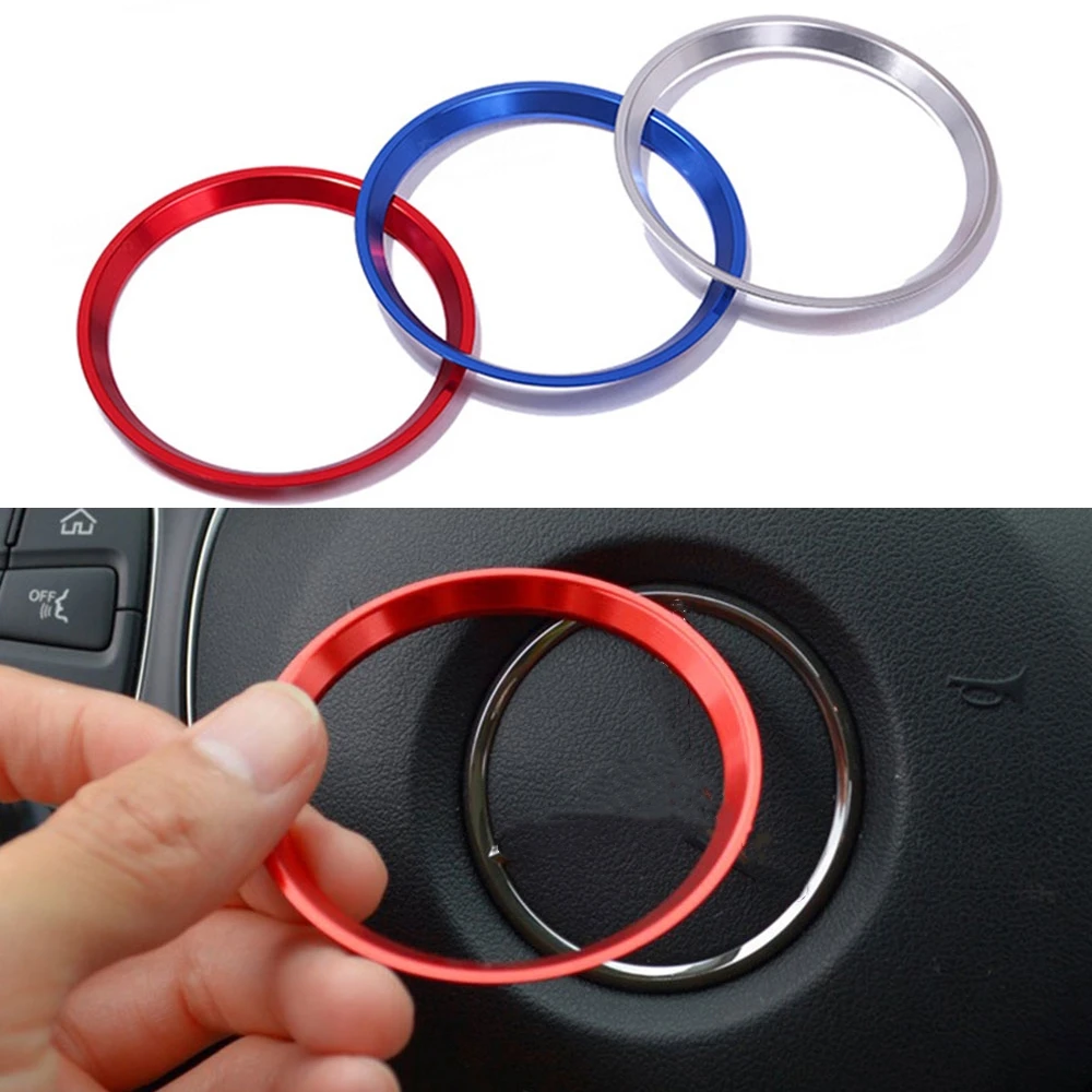 

58mm Car Steering Wheel Center Cover Logo Sticker Metal Ring Trim Accessories For Mercedes Benz GLE CLA GLA W213 W246 W205 C117