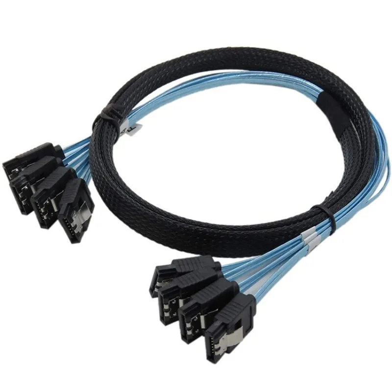 4 Pcs/set Sata To Sata 4 Ports/Set Date Cable 7 Pin Sas Cable 6Gbps Sata To HDD Cable Cord for Server Mining