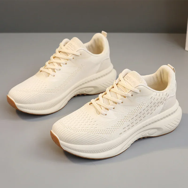 2024 New Lightweight Women's Shoes New Soft Sole Cushioned Running Shoes Mesh Surface Breathable Woven Shoes Student