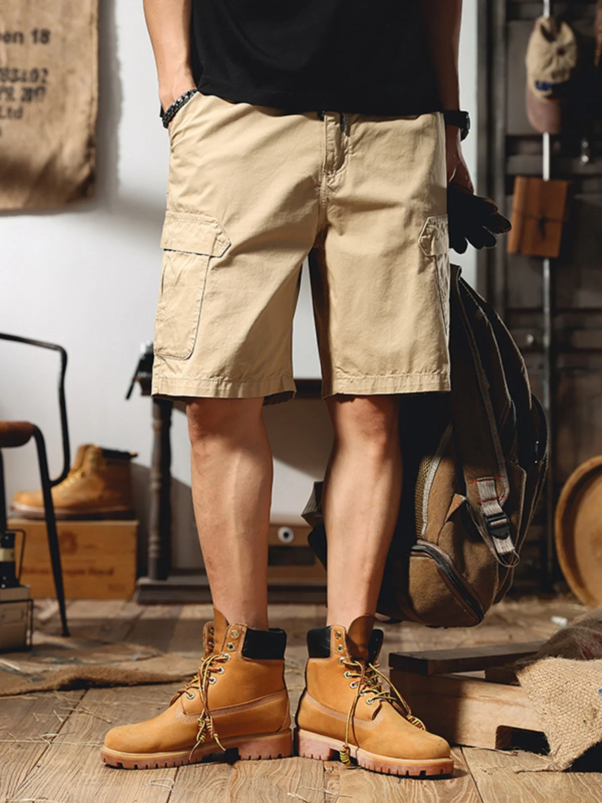 

Мужские летние повседневные брюки свободного кроя для активного отдыха, модные, прямые, однотонные, длиной до колена